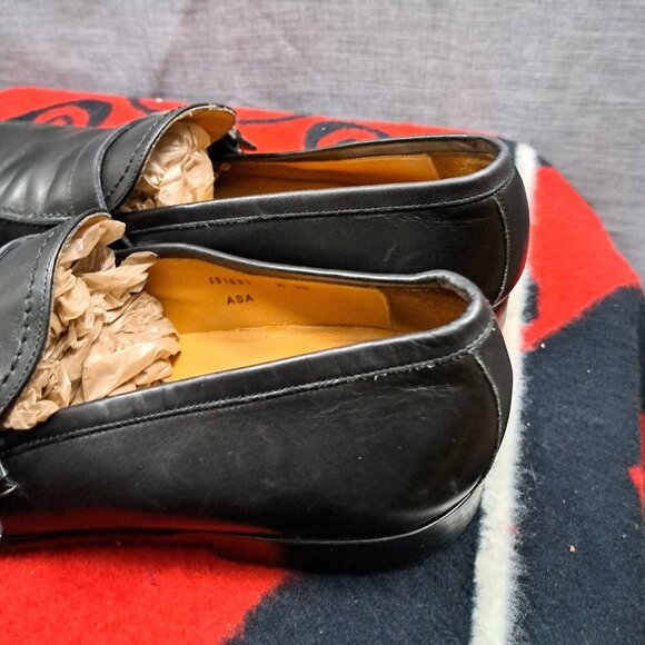 %Size 12 Bruno Magli Carlo Mens Black Dress Shoes Leather Loafers Italy D3 main image 9